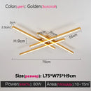 Black chandelier square bedroom lamps living room lamp led ceiling lamp Nordic minimalist creative led ceiling lamp strip lights