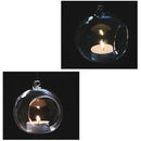 1Pcs Fashion Candle Holder Hanging Clear Globe Glass Terrarium Air Plant Decor for Your Family Dinner, Wedding, Party, etc