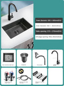 Household Black Sink for Kitchen Italian Metal Dry Handmade Kitchen Sinks Simple Small Light Luxury Kitchen Sinks for Bar