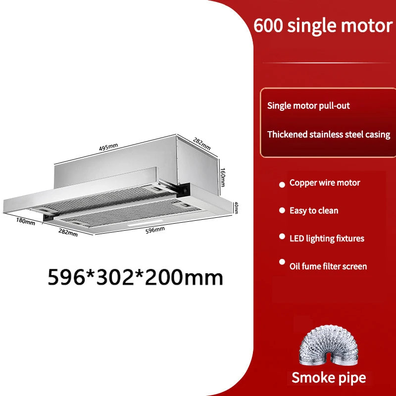 Range Hood For Kitchen Rental RoomTop Suction Kitchen Drainage Kitchen Ventilator Large Suction Exhaust Hood Pull  Easy to Clean