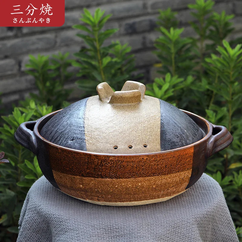 Japanese casserole small breakfast stew pan rice soup stewpan high temperature resistant ceramic clay pot gas cooker