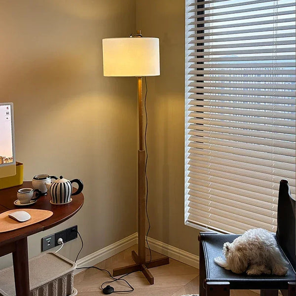 LED Floor Lamp With 3 Color E27 Light Bulb Dimmable Reading Light Linen Lampshade Lamp For Bedroom Living Room Office