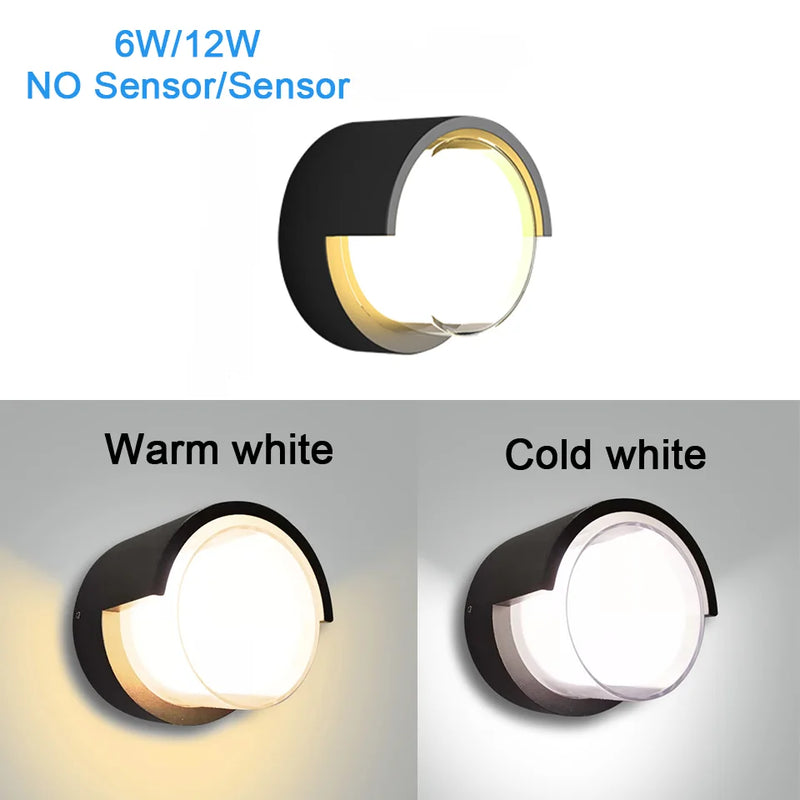 LED Wall Lamp Lighting Radar Motion Sensor AC85-265V 6/12W Warm White Cold White Suitable For Indoor Outdoor Home Decoration