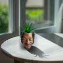 Rapper Snoop Doggs Flower Pot Human Face Vase Man Human Smile Face Planter Pot Pen Pencil Holder Desktop Home Garden Decor