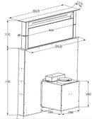 Built in Lifting Range Hood Energy Saving Super Quiet Island Kitchen Cooker Hood Downdraft Black Stylish