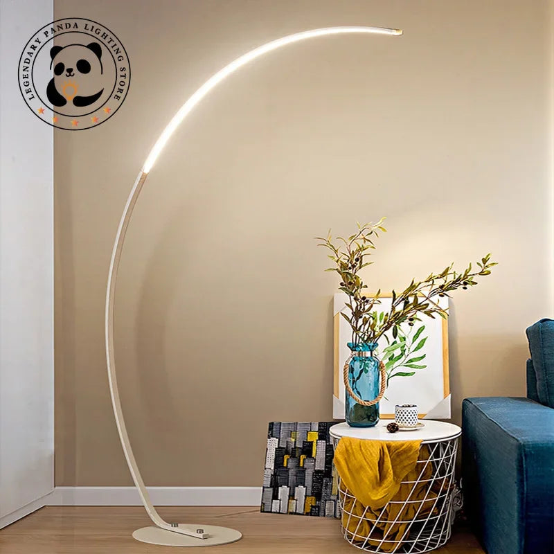 Modern LED Black White Floor Lights Art Floor Lamps Home Indoor Living Room Dimmable Remote RGB Bedroom Foyer Decor Corner Light