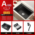 Stainless Steel Kitchen Sinks Black Nano Large Single Tank Countertop Basin Home Kitchen Vegetable Sink 304 Thickened Wash Basin