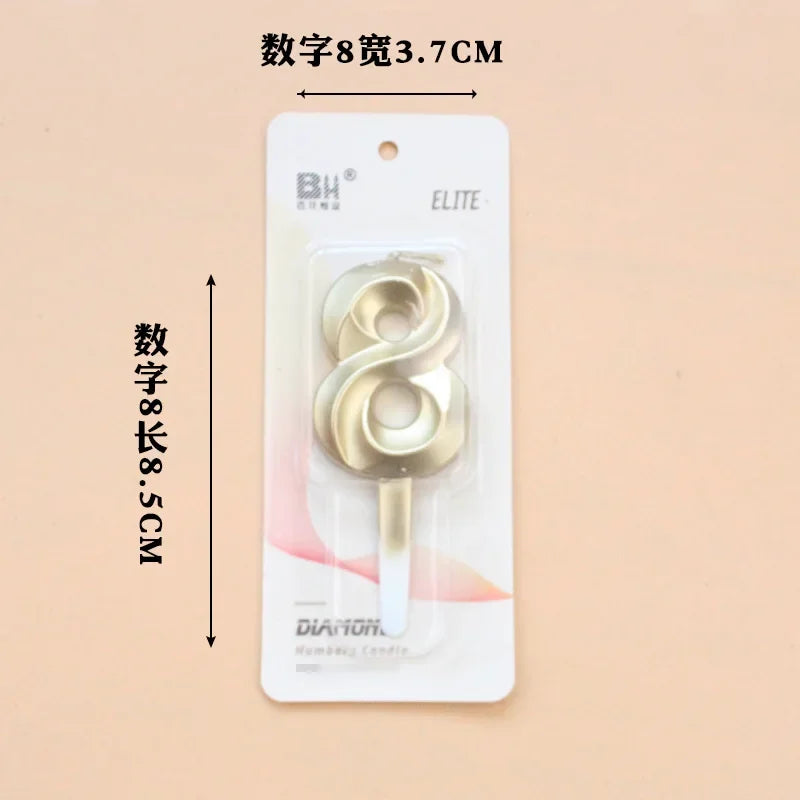 1Pc New 0-9 Number Birthday Candles Extended Big 3D Design Cake Candle Topper Decoration For Birthday Anniversary Celebration