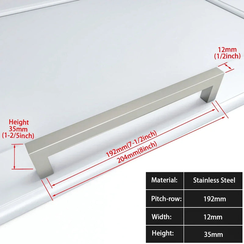 Square Furniture Hardware Black Cabinet Handle Stainless Steel Kitchen Door Knobs Cupboard Wardrobe Drawer Pulls