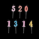 10 Pcs Candles for Cake Delicate Number Decorating Topper Decors Numeral Cakes Birthday Favors Crystal