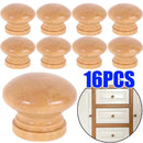 16/1pcs Natural Wooden Cabinet Handle Circular Wooden Drawer Wardrobe Knobs Kitchen Handle Door Pull Furniture Hardware 3 Sizes