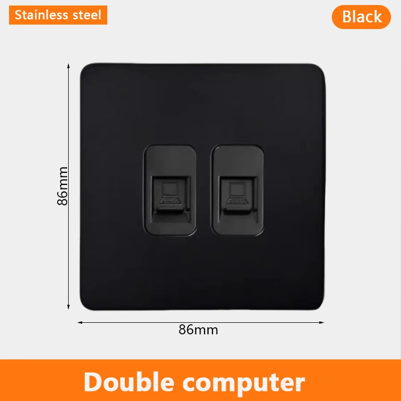 Eu Black Retro Toggle Wall Light Switch belt. Antique Switch socket with USB charging. 220V1gang2way Speed control switch