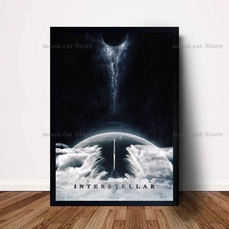 Sci-fi movie interstellar movie poster canvas painting universe planet wall art picture modern room home decoration