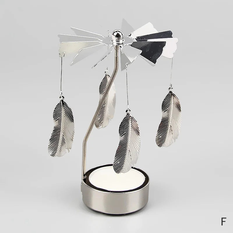 Metal Candlesticks For Candles Modern Room Decor Silver Carousel Candle Tea Light Holder Damper Home Decoration Valentine's Gift