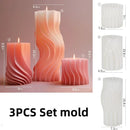 DIY Blossoming Flower Cylindrical Candle Silicone Mold Sunflower Cylindrical Candle Mold Carving Pattern Wave Candle Mold