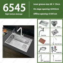 304 Stainless Steel Multifunctional Kitchen Sink Large Capacity Single Bowl Vegetable Workstation Wash/Cut/Drain in One Full Set