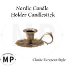 Nordic Candle Holder European Style Candlestick Antique Candlestick Vintage Hand Held Candelabrum Zinc Alloy Retro Pricket
