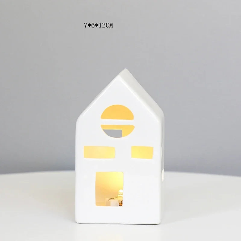 Modern Lantern House Candle Lanterns Vintage Lantern Decor for Halloween, Christmas, Home Decor, Tabletop, Fireplace Shelf Decor