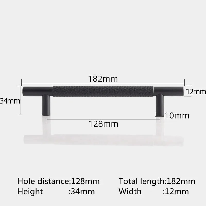 KK&FING Round Rod Knurled Carved Aluminum Alloy Furniture Door Handles Cabinet Drawer Knobs Bedroom Wardrobe Door Pulls Hardware