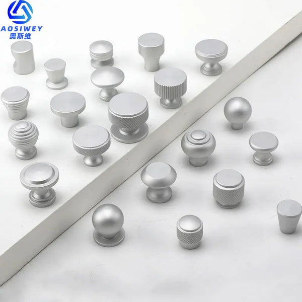 Space Aluminum Single Hole Handle Modern Wardrobe Drawer Round Knob Silver/black/gold Kitchen Cabinet Furniture Small Handle