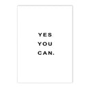 Yes You Can Motivational Phrase Poster And Print Minimalist Quotes Poster Canvas Black White Wall Art Picture Nordic Home Decor
