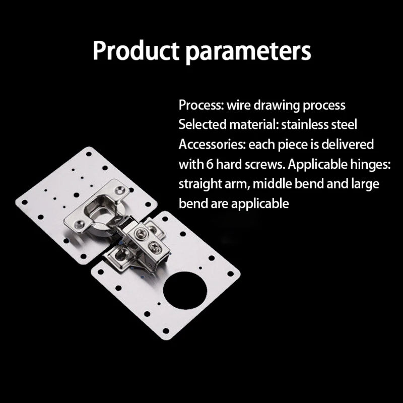1/Hinge Repair Plate Cabinet Hinges Cupboard Door Fixing Mounting Plate Furniture Hardware Side Panel Hinges Repair