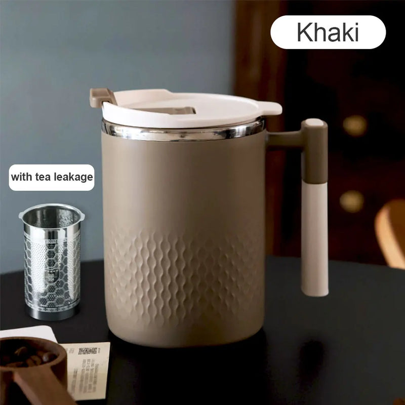 450ML Tea Cup with Infuser Coffee thermo Mug For Office Leakproof Tea Milk Cup Stainless Steel Liner Drinking Cup Drinkware