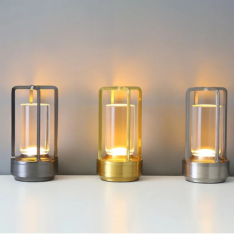 Newest 3/12 Colors Stepless Dimming Table Lamps 2000mAh Rechargeable Desktop Night Lights Touch Atmosphere Light Remote Control