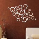 24Pcs Removable Acrylic Round Mirror Wall Stickers DIY Home Decoration 3D Three-dimensional Mirror Wall Sticker Living Room Deco