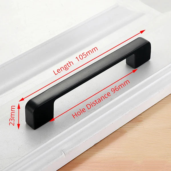 Aluminum Alloy Black Cabinet Handles American Style Solid Kitchen Cupboard Pulls Drawer Knobs Furniture Handle Hardware