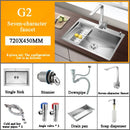 Stainless Steel Kitchen Sink Farmhouse Above Counter Undermounter Single Bowel Wash Basin With Gourmet Faucet Drain Accessories