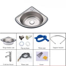 Ultra Small Angle Triangle Single Basin Stainless Steel Bathroom Sink for Motor Home Car or Kitchen