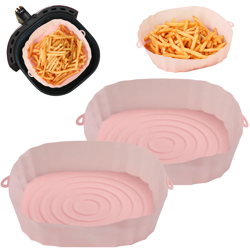 1/2Pcs Air Fryer Kitchen Utensils Air Fryers Pan Pizza Baking Mold Airfryer Accessories Silicone Air Fryer Pans Mold For Baking