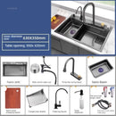 Nordic Metal Kitchen Sinks for Bar Counter Smart Digital Display with Cup Washer Sinks Light Luxury Design Sink for Dining Room