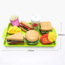 Children Hamburger Pretend Play Cooking Toys Set Mini Simulation Food Kitchen Toys For Girls Sandwich Fries Burger Assembly Game