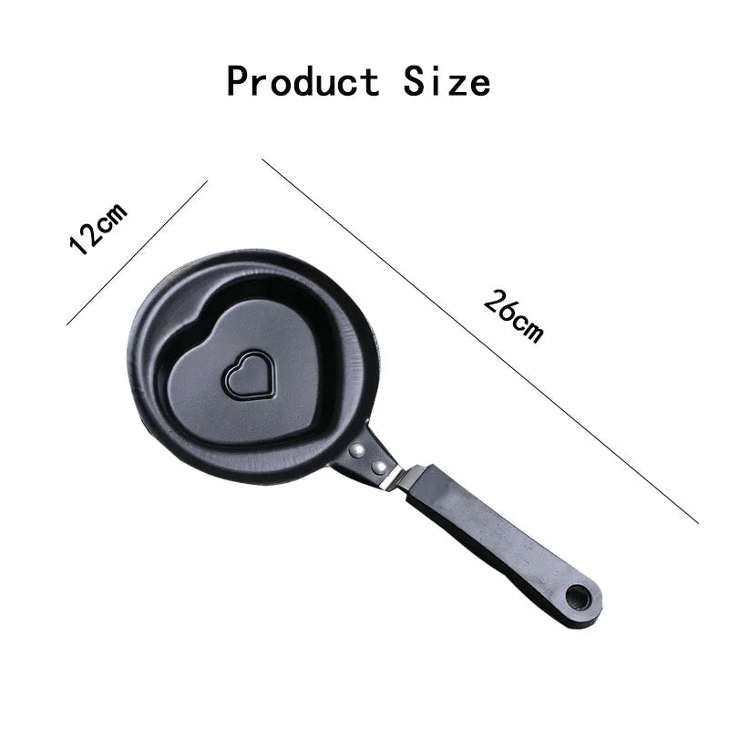 DIY Mini frying pan Breakfast Heart-Shaped Omelet Pan Cartoon Frying Pan Heart-Shaped Non-Stick Egg Non-stick Cookware Pan Mold