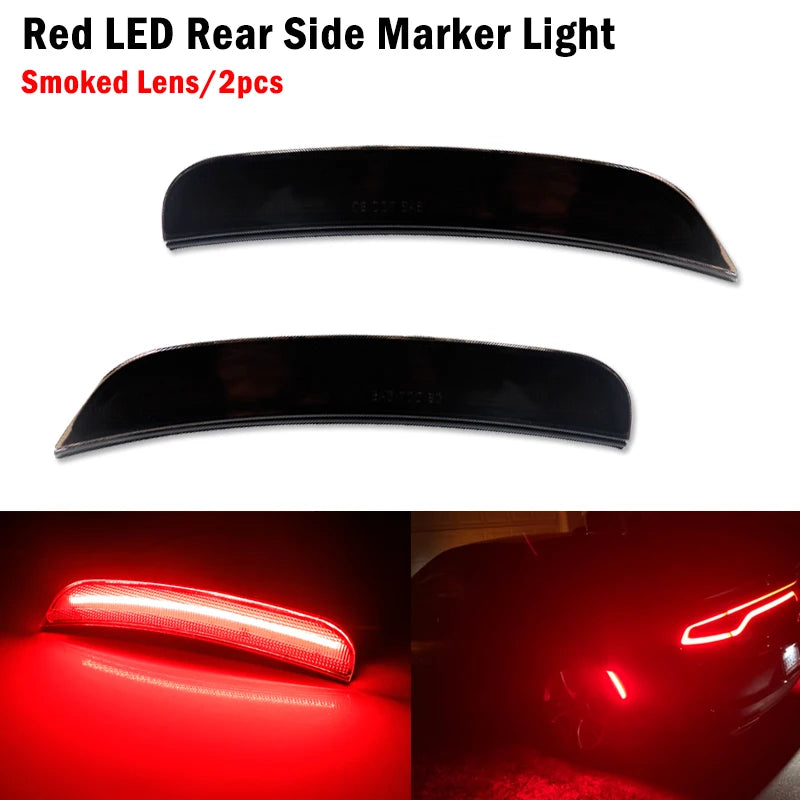 2pcs For 2015-2021 Dodge Charger Front Rear Bumper LED Side Marker Light Turn SignalLights/Driving Lights 12V