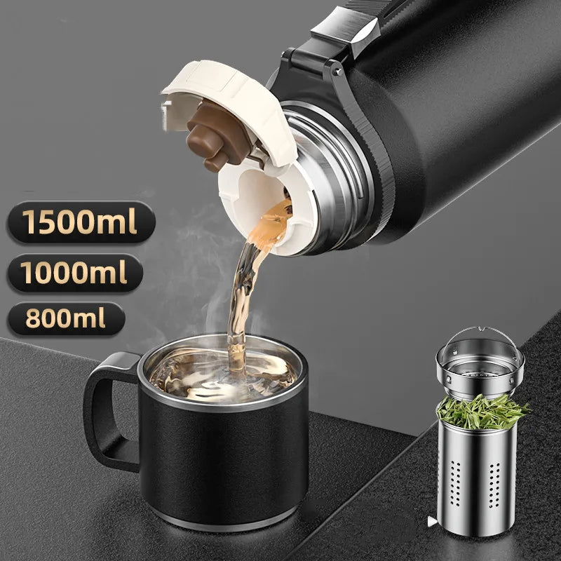 Double Wall Vacuum Flasks Stainless Steel Thermos Bottle for Tea and Coffee Large Capacity Insulated Water Bottle Thermos Cup
