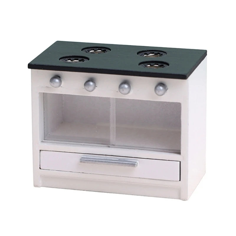 1:12 Miniature Houses Furniture Kitchen Cabinet Sink Stove Cupboard Decor