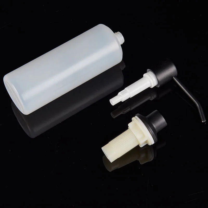 350ml Kitchen Dish Soap Dispenser Sink Soap Pump Dispenser Stainless Steel Built-in Detergent Dishwashing Liquid Container