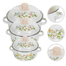 3 Pcs Cooking Utensils Enamel Pot Cooker Pots Deep Stockpot Soup Chinese Stew with Handle