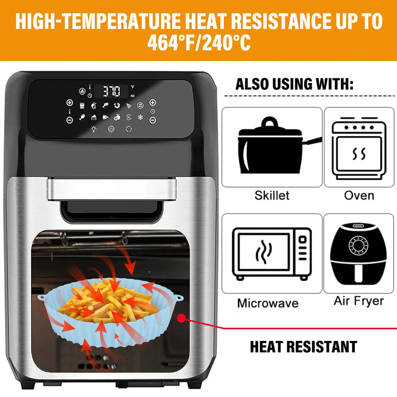 Silicone Air Fryer Pot Baking Tray Pans Fried Chicken Silicone Mold Basket Mat Airfryer Replacement Kitchen Accessories 20cm