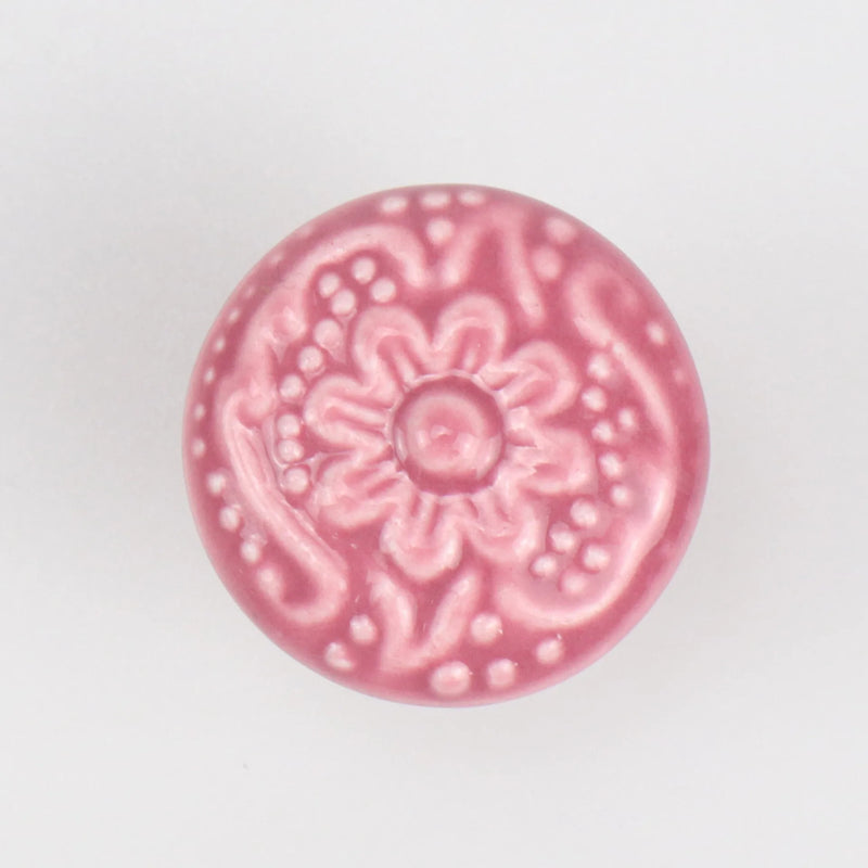 Colorful Floral Ceramic Handle Cabinet Door Solid Wood Furniture Wardrobe Handle Single-hole Drawer Hardware