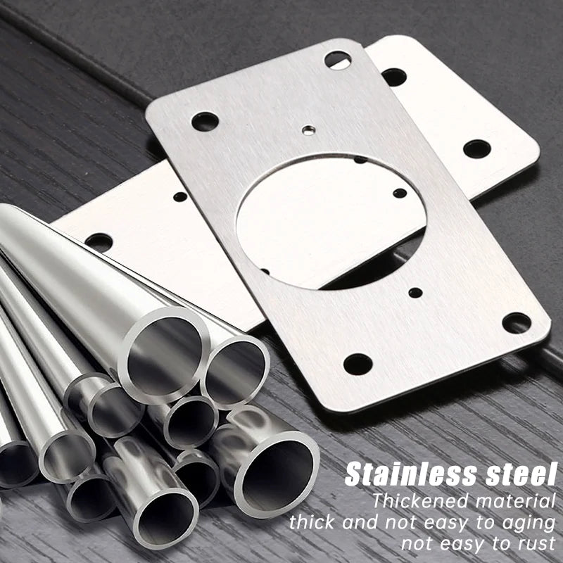 2-10Pcs Cabinet Hinge Repair Plate Kit Kitchen Cabinet Hinge Repair Plate Stainless Steel Hinge Door Hinge Mounting Fixing Plate