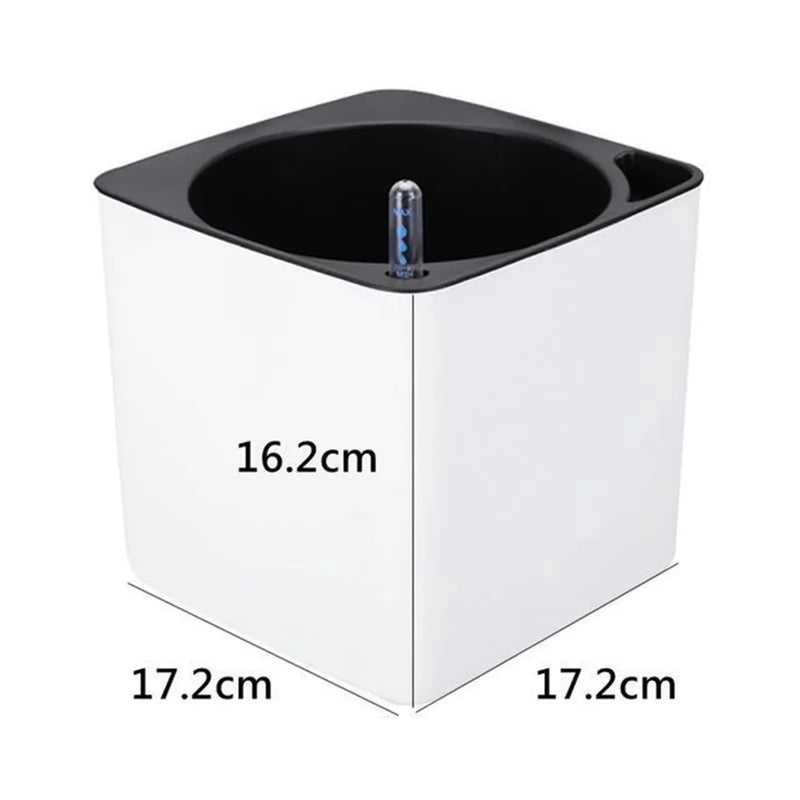 Self Watering Planter Flower Pot with Water Level Indicator Rectangular Large Bonsai Planting Container for Home Garden Office