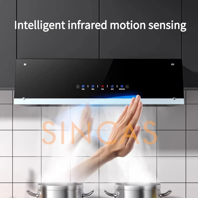 Strong Suction Force Kitchen Suction Hoods Home Kitchen 150-200W Top Suction Exhaust Cooker Major Appliance Home Tempered Glass