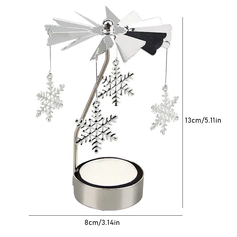 Metal Candlesticks For Candles Modern Room Decor Silver Carousel Candle Tea Light Holder Damper Home Decoration Valentine's Gift