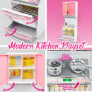 Children's Kitchen Toy Set Simulation Mini Kitchenware Refrigerator Model Girls Play House Toy Gift Box