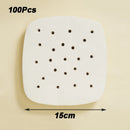 100Pcs Air Fryer Paper Disposable Steamer Bakeware Papers Oven Non-Stick Steaming Mat Oil-absorbing Paper for Fryer Accessories
