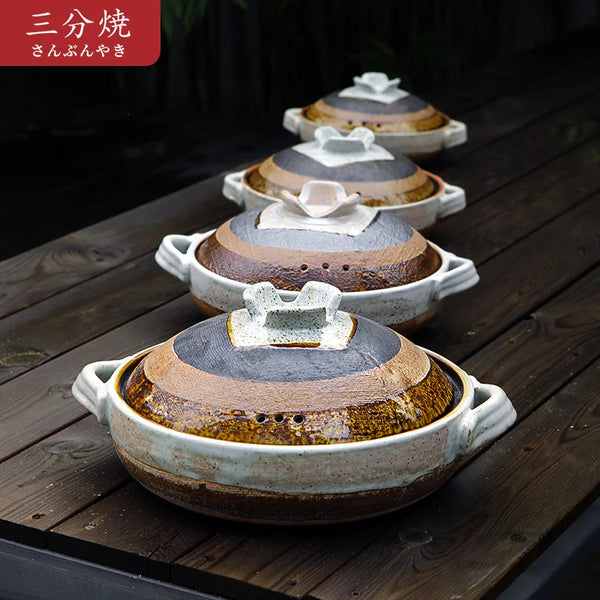 Japanese casserole soup stew pot ceramic high temperature resistant rice noodle stewpan gas cooker household saucepan 0.6-2.5L